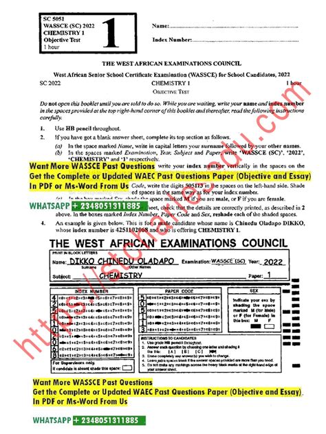 Show Chemistry Theory And Objective Answer For Waec 2014 PDF