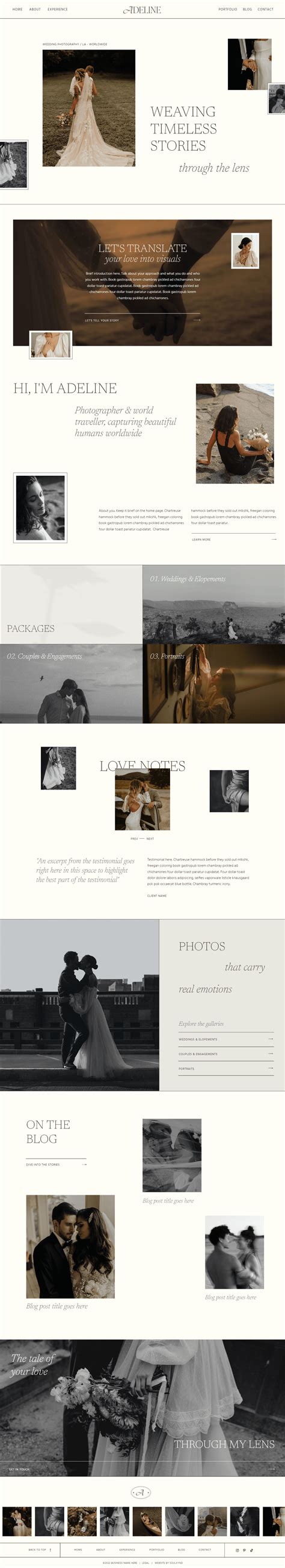 Showit Templates For Wedding Photographers