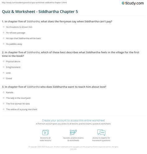 Siddhartha Chapter 5 7 Questions And Answers Reader