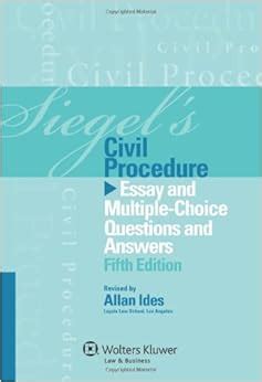 Siegels Civil Procedure Multiple Choice Questions PDF