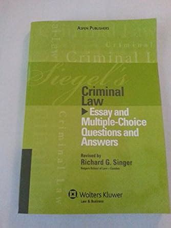 Siegels Criminal Law Multiple Choice Questions Kindle Editon