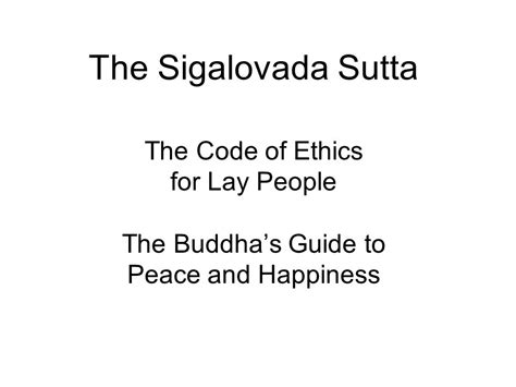 Sigalovada Sutta Code of Discipline for Lay Buddhists Epub