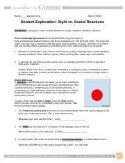 Sight Vs Sound Gizmos Answers Reader