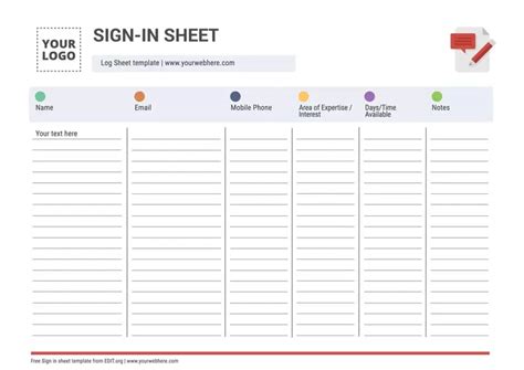 Sign In Sheet Templates