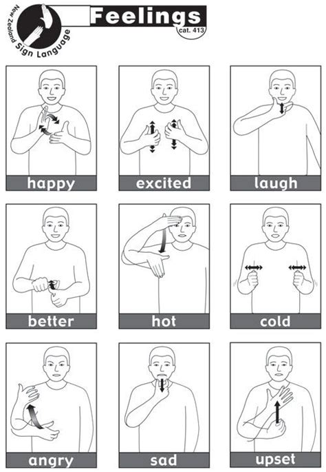 Sign Language Feelings Printable
