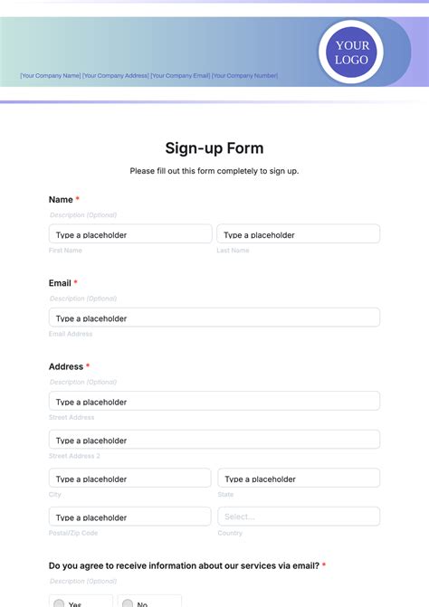 Sign Up Forms Templates