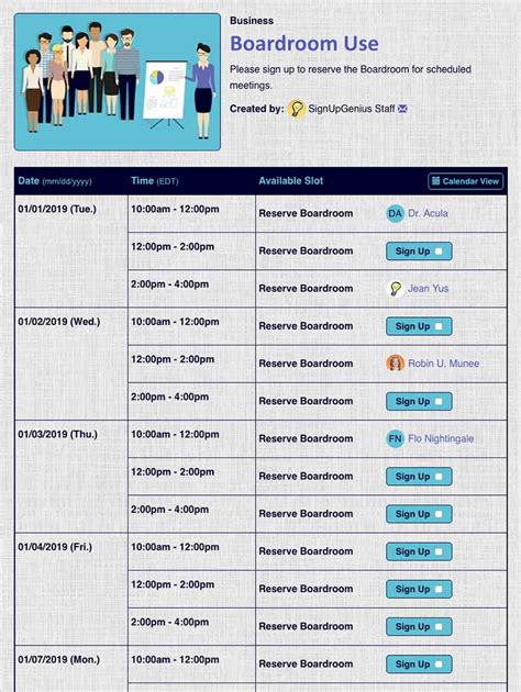 Sign Up Genius Templates