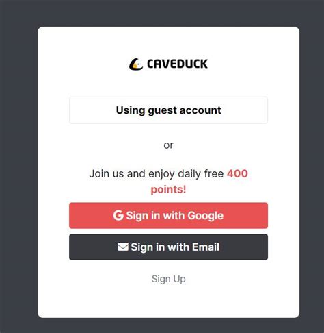 Sign up for a Caveduck account.