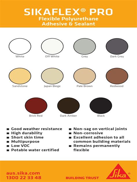 Sikaflex Caulking Color Chart