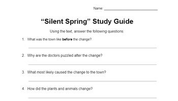 Silent Spring Study Guide Answers Reader