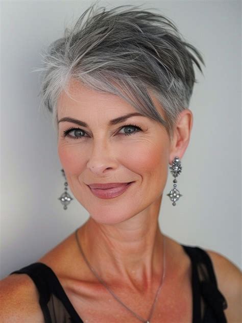 Silver Grey Wig 4" Cropped Synthetic Monofilament Wigs