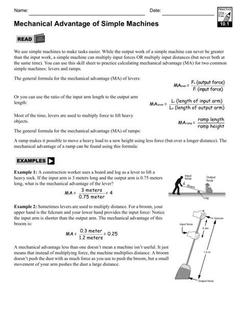 Simple Machine And Mechanical Advantage Answers Doc