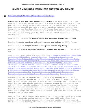 Simple Machines Webquest Answer Key Trimpe Epub