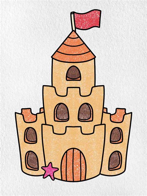Simple Sandcastle Drawing