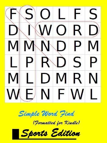 Simple Word Find Sports Edition formatted for Kindle Kindle Editon