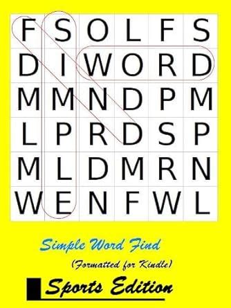 Simple Word Find Sports Edition formatted for Kindle Kindle Editon