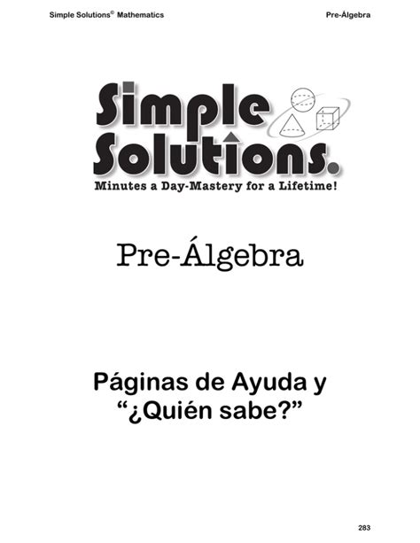 Simple solutions pre algebra answers Ebook Kindle Editon