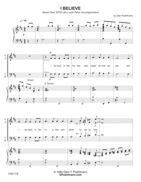 Sing A New Song SATB div Piano Sheet Music