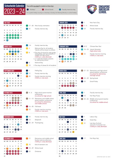 Singapore American School Calendar: A Comprehensive Guide for 2023-2024