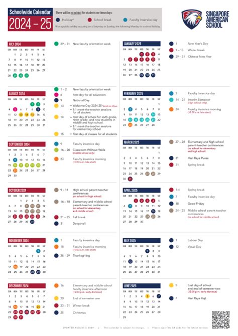 Singapore American School Calendar: A Comprehensive Guide for Students and Parents