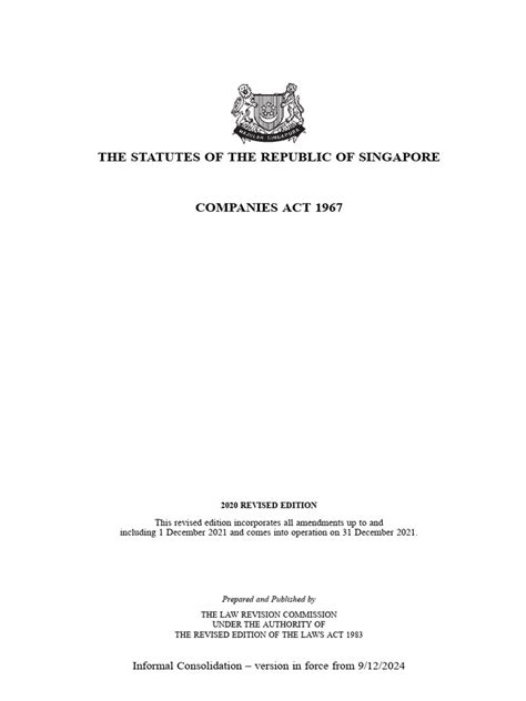 Singapore Companies Act 1967 Pdf Epub