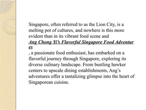 Singapore Heritage Food: A Culinary Journey Through the Lion City's Past