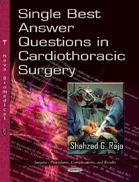 Single Best Answer Questions In Cardiothoracic Surgery PDF