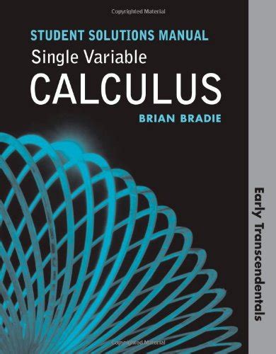 Single Variable Calculus Early Transcendentals - Student Solutions Manual Ebook Doc