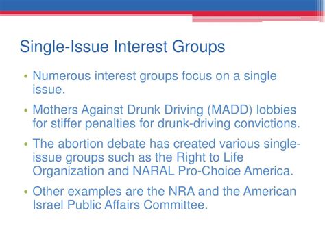 Single-Issue Groups: A Cornerstone of American Politics