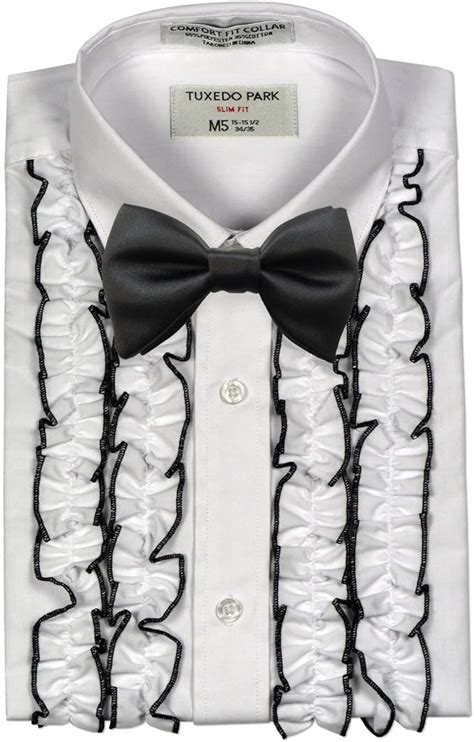 Single-Ruffle Tuxedo Shirt: