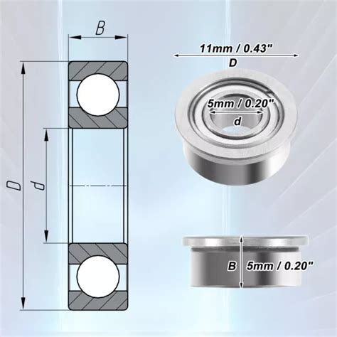 Single-row flanged ball bearings: