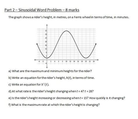 Sinusoidal Word Problems With Answers And Graphs Reader