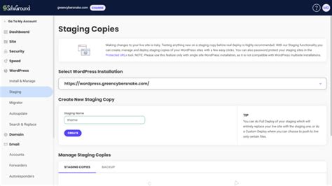 SiteGround WordPress staging environment setup guide
