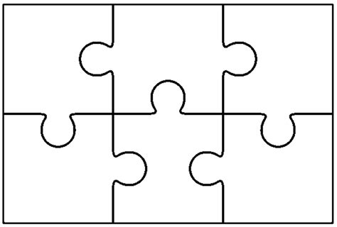 Six Piece Puzzle Template
