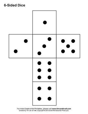 Six Sided Dice Template