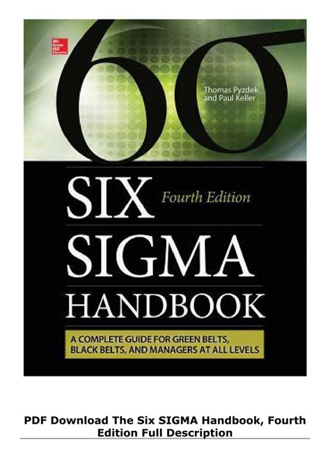 Six Sigma Handbook Fourth Reader