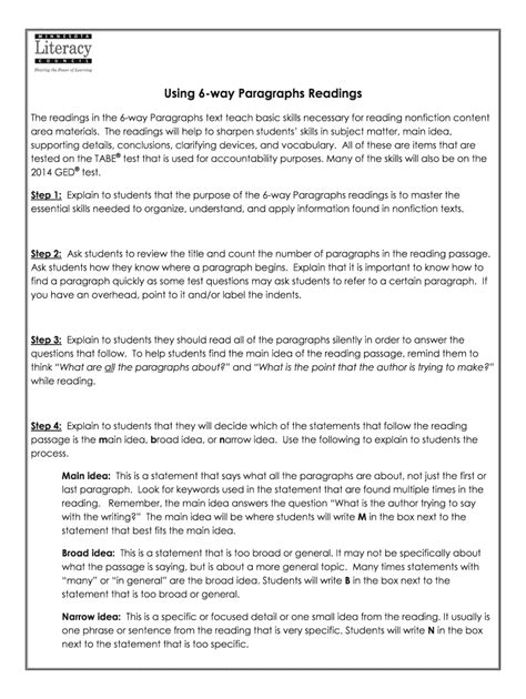 Six Way Paragraphs Answer Key Epub