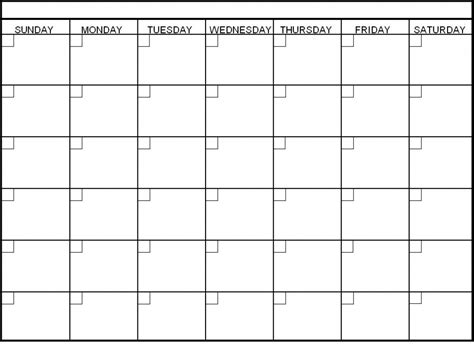 Six Week Calendar Printable