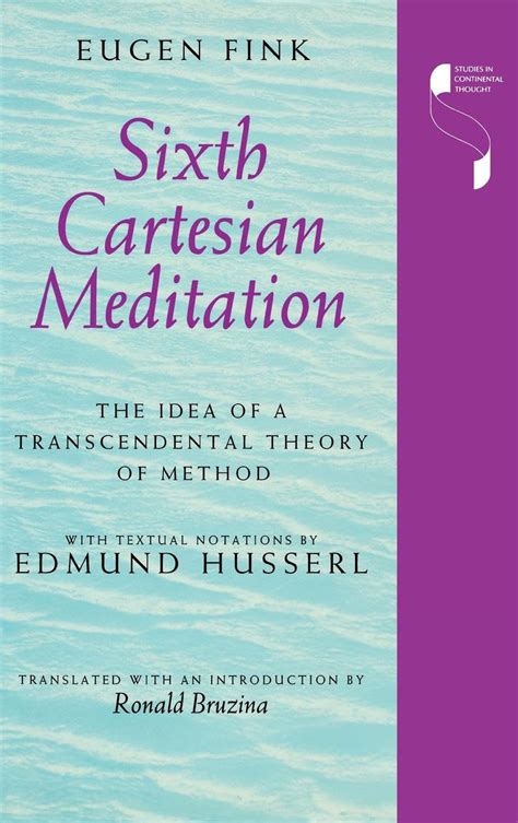 Sixth Cartesian Meditation The Idea of a Transcendental Theory of Method Studies in Continental Thought PDF