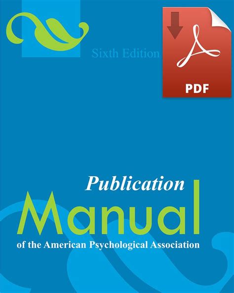 Sixth Edition Publication Manual Of The American Psychological Association Download Ebook Kindle Editon