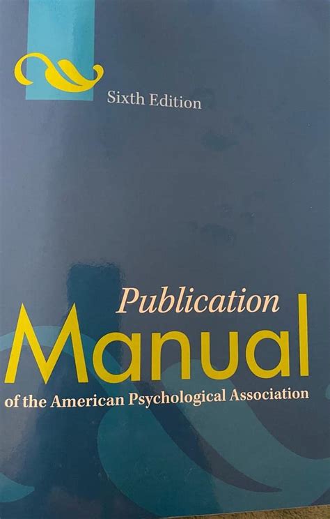 Sixth Edition Publication Manual Of The American Psychological Association Download Ebook Kindle Editon