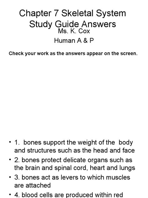 Skeletal System Study Guide Answers Kindle Editon