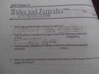 Skill Practice 31 Moles And Formulas Answers Reader