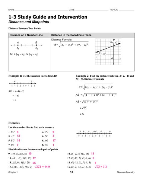 Skills Practice Distance And Midpoints Answers PDF