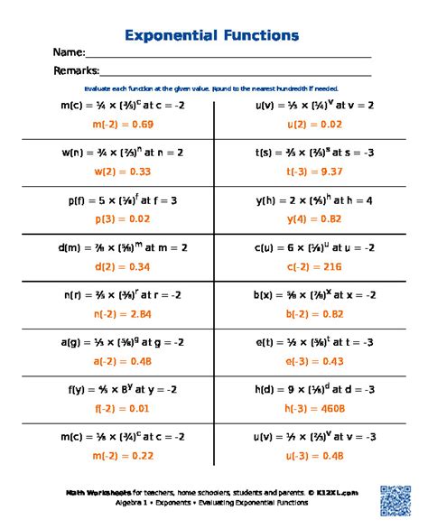 Skills Practice Exponential Functions Algebra 1 Answers Epub