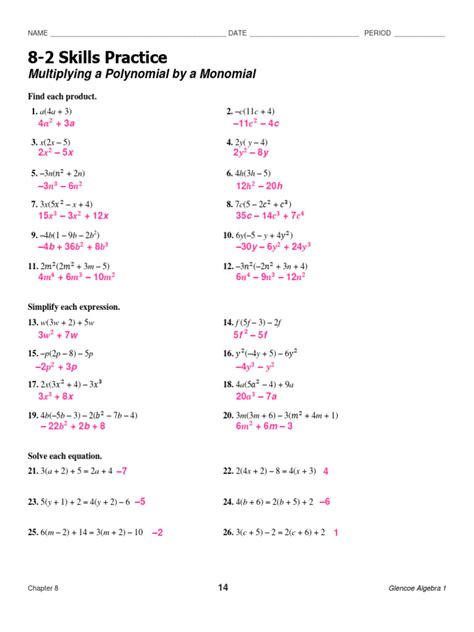 Skills Practice Multiplying Polynomials Answer Key Epub