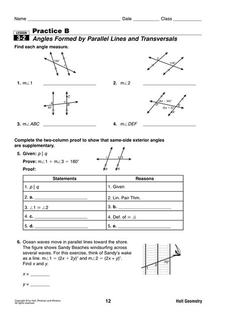 Skills Practice Parallel And Perpendicular Lines Answers Reader