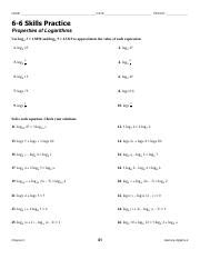 Skills Practice Properties Logarithms Answers Kindle Editon