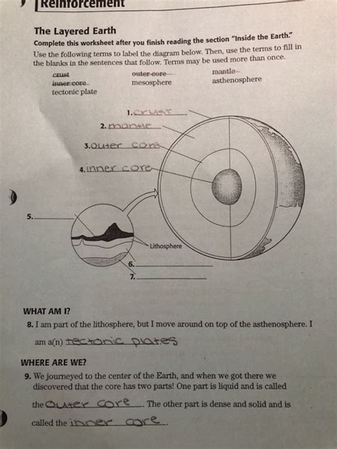 Skills Reinforcement The Layered Earth Answer Reader