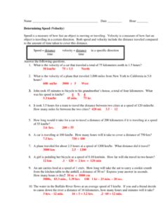 Skills Worksheet Math Velocity Answers PDF